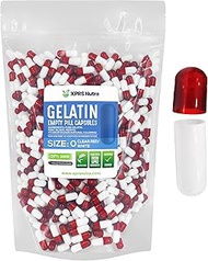 XPRS Nutra Size 0 Empty Capsules - 1000 Count Colored Empty Gelatin Capsules - Capsules Express Empt