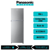 Panasonic NR-TV341 325L Inverter Energy Saving 2-Door Top Freezer Refrigerator Fridge NR-TV341BPSM