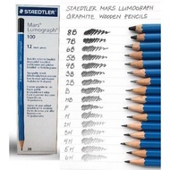 Staedtler Mars Lumograph Pencil 8B 7B 6B 5B 4B 3B 2B B HB F H 2H 3H 4H 5H 6H