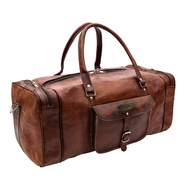 Handmade World Leather Bags 58cm Vintage Style Travel Flight Cabin Gym Bag, brown