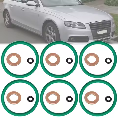 Set of 6 For Audi A4 B8 Fuel Injector Nozzle Copper Gasket O-ring Seal Repair Kit 2.0 2.7 3.0 TDI Qu