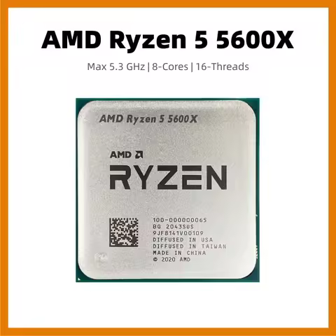 Ryzen 5 5600X Processor for B550 3.7 GHz Up to 4.6 GHz 6-Cores 12-Threads DDR4 Socket AM4 Bulk CPU R