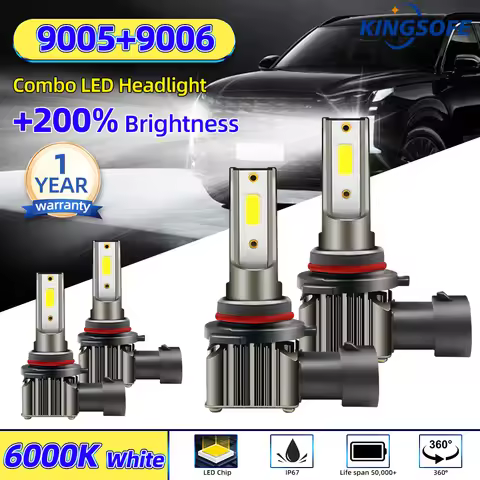 30000LM LED Canbus 9005 HB3+9006 HB4 Combo Headlight Bulbs Led DOB CHIP Automobile Super Bright 6000