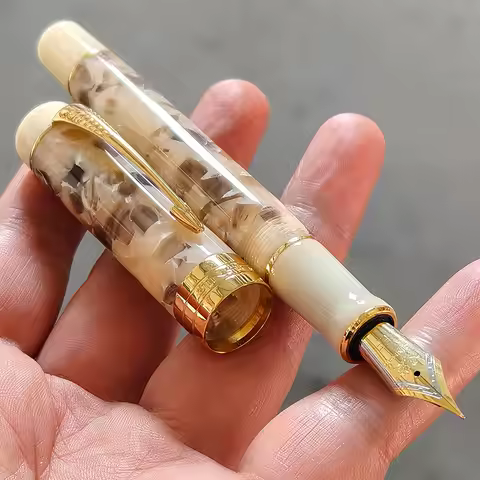 Jinhao 100 Fountain Pen Commemorative Resin Good Pen Nib 18 kgp Gold Sandwiched Thin Tod Small Busin