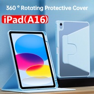 For iPad A16 Case 11th 11inch 2025 Air M3 Acrylic 360 Rotating Stand Tablet Case with Pencil Holder 
