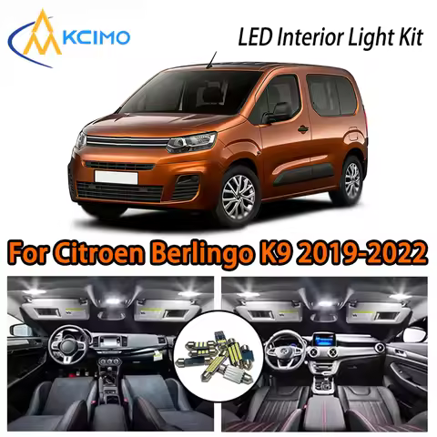 Convenient LED Interior Lights For Citroen Berlingo K9 MK3 III 2019-2022, Two Colors Choice Super Br