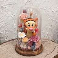 【遇見恆久】迪士尼跳跳虎永生玫瑰玻璃罩 可刻字附盒 公仔需自備