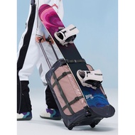 XXXsnow Ski Trolley Wheel Backpack Veneer Boarding Luggage Backpack Backpack Boarding Double Board B