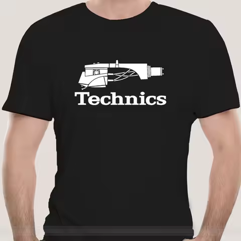 Technics Logo Dj 1200 Turntable Music - Custom MenS Black T-Shirt Tee Fashion Tee Shirt
