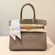🔥全新到貨🔥Hermes BIRKIN 30  Etoupe大象灰+金扣+TOGO
