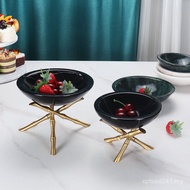 Ornaments Model Room Nut Tray Bracket Ornaments Ornaments Metal Marble Light Luxury Tray Modern Simp