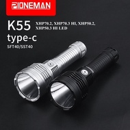 Pioneman K55 Flashlight With  XHP70.2/XHP70.3 HI/XHP50.2/XHP50.3 HI LED Type-c Direct Charging Torch