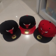 NEW ERA Newera Chicago Bulls NBA Fitted Wool Hat 73/8 down to 7 1/4 Fitted Capnew era