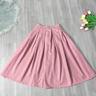 Chân Váy Dài Nữ Bigsize Eo Chun Co Giãn Xếp Ly Dáng Xòe Chất Vải Lụa Mềm Mát CV17