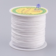 1roll Polyester Cord White 0.8mm about 87.48 yards(80m)/roll