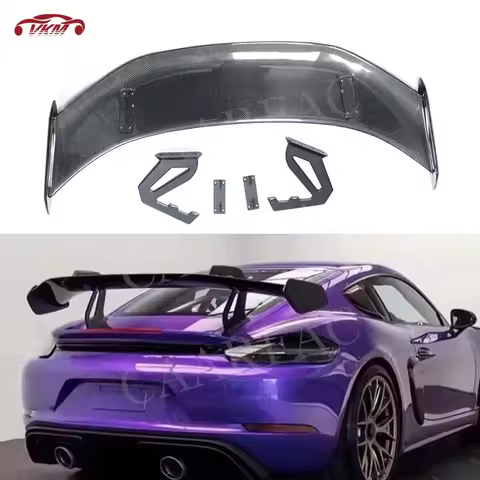 For Porsche Cayman Boxster 981 986 987 718 GT4 GTRS 2013+ Carbon Fiber Rear Trunk Duck Spoiler Wing 