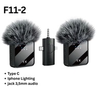 Lavalier F11-2 wireless Microphone dual mic and receiver for Android and iphone, tablet, ipad