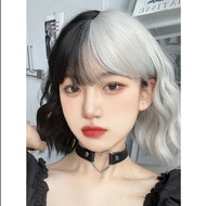 [Wig] Live-Action Movie Cruella de Vil Short Curly Hair Yin Yang Exploding Head Black White Witch co