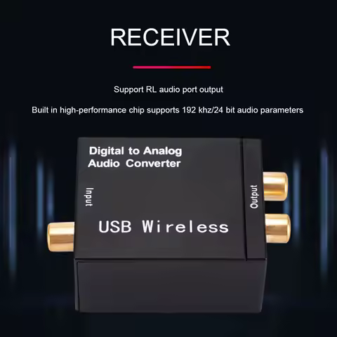 192KHz Toslink Coaxial Signal To RCA R/L Digital To Analog Audio Converter Audio Decoder SPDIF DAC A