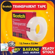3M Scotch 600 Transparent Adhesive Tape (12.7mm x 32.9m) Scotch® Transparent Tape, 600-B, 12.7mm x 3