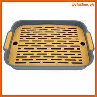 Navy PP Litter Box Rectangular Cage Toilet with Anti-Fall Fence for Small Pets bofsshuo