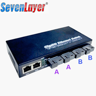 Gigabit Fiber Optical switch 4 SC 3 RJ45 Gigabit Ethernet Switch (2A 2B) 4F2E with 5V 2A power suppl