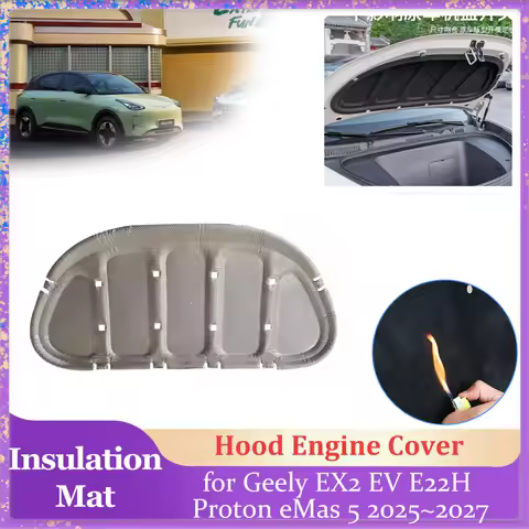 Car Hood Insulation Pad for Geely EX2 EV E22H Proton eMas 5 2025~2027 Engine Cover Liner Cotton Soun