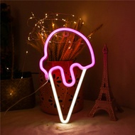 Neon Signs Ice Cream Cone Lights Kawaii Room Wall Decor for Teen Girls Battery USB Powered Art Decor