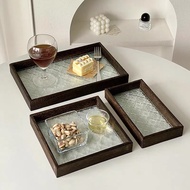 Classic, elegant begonia flower glass tray. Tea tray, food display, decoration