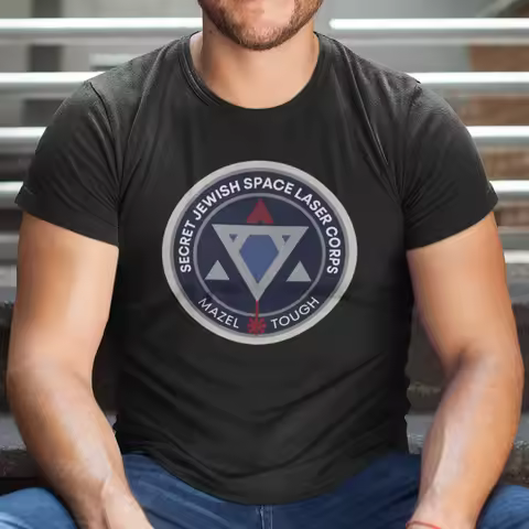 Secret Jewish Space Laser Corps T-Shirt 100% Cotton O-Neck Summer Short Sleeve Casual Mens T-shirt S