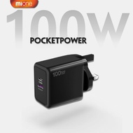 Mione Travel  Changer 100W Charger USB Type C Adapter Fast Charging For iPhone 15 16 Pro Max Android