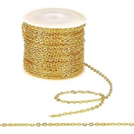 PH PandaHall 32ft Necklace Chains 2mm Silver Iron Cross Chain Link Cable O-Shaped Chain Craft Jewelr