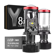 ไฟหน้ารถยนต์ LED Y9 H4 H11 H9 H8 สว่างกว่า ทนทาน 2 หลอด พร้อมไฟฟิชอาย พลังสูง 12V กันน้ำ
