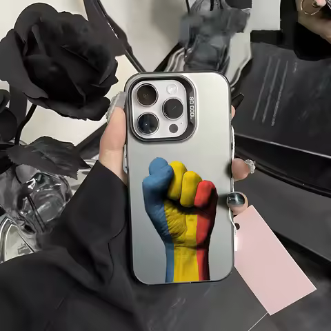 Peace Freedom Romania Phone Case For IPhone 16 15 14 13 12 11 Pro Max Grey Black Matte Laser Metalli