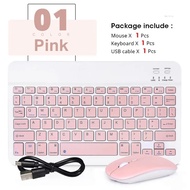 Mini Wireless Bluetooth Mouse 10inch English Keyboard For iPad Pro M4 2024 10th Air 2 generation Pho