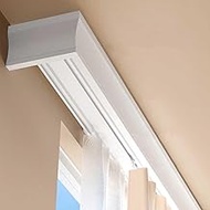 Double Curtain Track With Pelmet - Ceiling Mounted 3-In-1 Alloy Nano Silent Curtain Rails, Ideal For