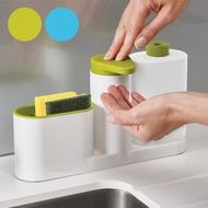 Kitchen Sink Washing Sponge Storage Rack Soap Dispenser Hand Detergent I238 Icor