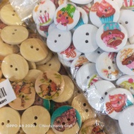 KAYU Wooden Buttons uk 32 Contents 144pcs - Character Wooden Buttons - Character Buttons