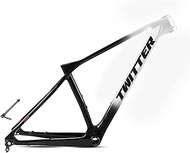 Carbon Fiber MTB Frame 27.5er 29er XC Hardtail Mountain Bike Frame 15''/17''/19'' Disc Brake Frame Thru Axle 148mm Universal 142mm (Color : Silver, Size : 27.5 * 19'')