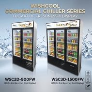 Whirlcool 2-Door Commercial Fan-Cool Display Chiller (WSC2D-900FW,WSC3D-1500FW)