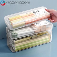 JESTINE Pencil Holder, Large Capacity Transparent Storage Box, Versatile Plastic High-quality Durabl