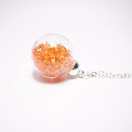 A Handmade 淡橙水晶玻璃球頸鏈