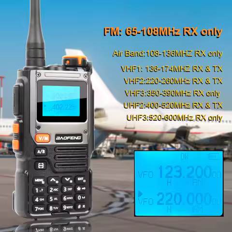 Baofeng UV-K61 Talkie Walkie Aircraft Multi-band NoAA Noise Cancel Wireless Frequency Copy VOX FM Ra