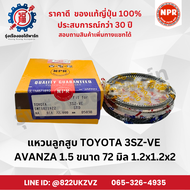 แหวนลูกสูบ โตโยต้า TOYOTA อแวนซ่า 1.5 3SZ-VE AVANZA1.5 ยี่ห้อ NPR SWT10219 ขนาด 72 มิล 1.2x1.2x2