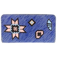 路易威登 Epi Denim Summer Stardust Zippy 錢包，圓形拉鍊，M61494，銀色五金，藍色，LV 長款錢包，1524 [二手]LOUIS VUITTON