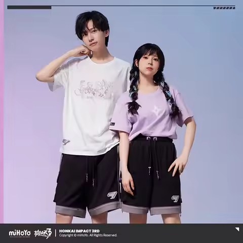 miHoYo Official Kiana Short Sleeve Honkai Impact 3 Kiana Graduation Trip Theme T-shirt Neutral Cloth