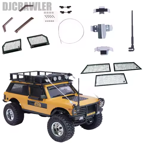 DJ 1/24 Metal Window Mesh Sun and Rain Shield Antenna Chassis Armor for FCX24M Range Rover Modified