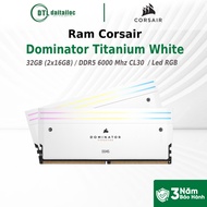 Corsair Dominator Titanium RGB White Ram 32GB (2x16GB) 6000MHz DDR5 (CMP32GX5M2B6000C30W) | Genuine 