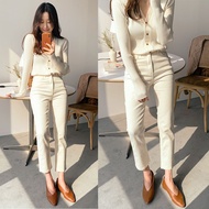 COD 2026 Autumn Clothes 2025 New Style High Waist Straight Jeans Women's Eight-point Small Off-White