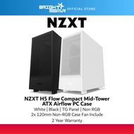 NZXT H5 Flow ATX Mid-Tower PC Case 2x 120mm Non-RGB Fan - Black/White